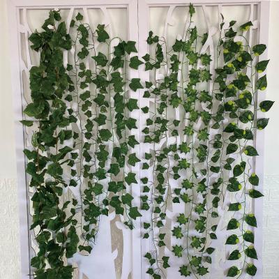 China Wholesale Environmental Modern High Simulation Long Decoration Artificial Branches Leaves Wall Hanging for sale