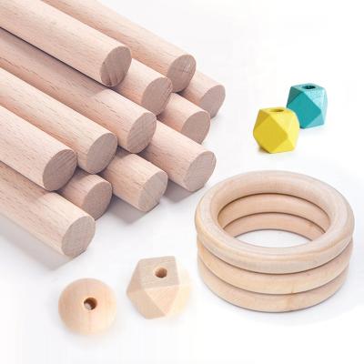 China Europe Matched Macrame Stick Wooden Macrame Large Hole Rings Circles Macrame Wall Hanging Craft Wood DIY Kit for sale