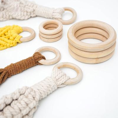 China Europe Matched Macrame Beads Wooden Macrame Large Hole Rings Circles Macrame Wall Hanging Wooden Craft DIY Kit for sale