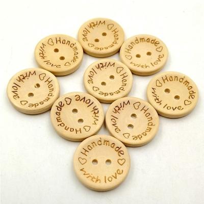 China Handmade Washable Natural Color With Wooden Baby Dressing Craft DIY Love Buttons Sewing Accessories for sale