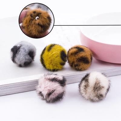 China Balls Decor Imitation Rabbit Fur Leopard Pompom Balls Decor Clothing Shoes Hats Bag Key Chain DIY Opens Material for sale