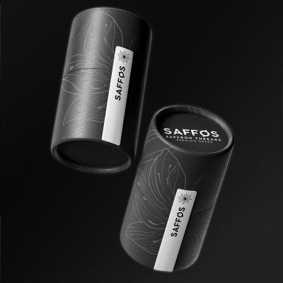 China Creative Custom Printed Round Biodegradable Black Tea Paper Tube Recyclable Packaging For Food Packaging for sale