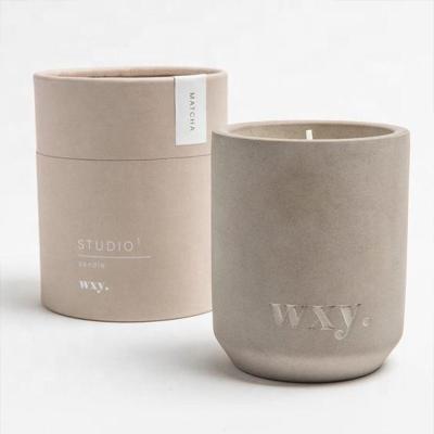 China Biodegradable Luxury Custom Private Label Round Kraft Paper Box Packaging Handmade Soy Wax Paper Candle Box Cardboard Tube Packaging for sale