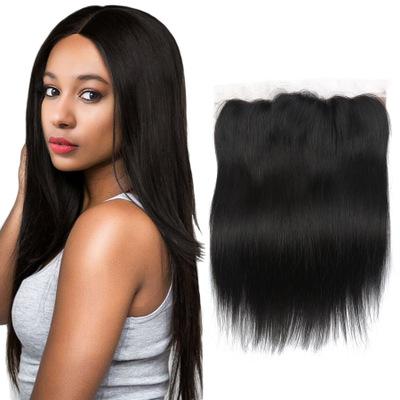 China STRINGHT 12 LEADS Europe Inch And America #1b Frontal Hair 4x13 Straight Hair Block Real Hair Wig Real Hair Bundles Sells for sale