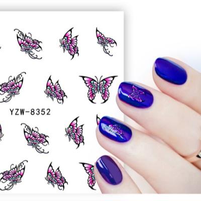 China Can 2020 New Custom Belt Fashion Manicure 3D Stickers Butterfly Series Watermark Nail Sticker DIY Adhesive Nail Decoration for sale