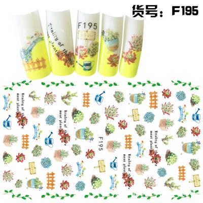 China Box Custom 1 Sheet Embossed 3D Nail Stickers Blooming Flower 3D Nail Art Tips Decoration Art Stickers Decals Adhesive Manicure for sale