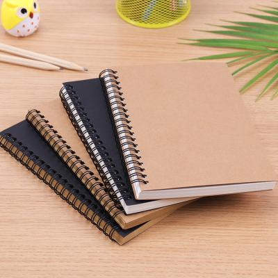 China Customizable Logo Retro Kraft Paper Sublimation Notebook 50 Sheet Blank Page Spiral Coil Notebook for sale