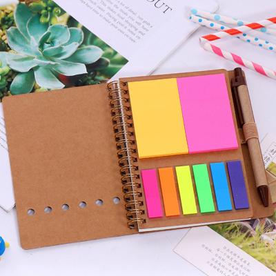 China Wholesale Spiral Paper Notebooks Coil Sticky Notebook Pen Combination Spiral Custom Logo Notebook Note for sale