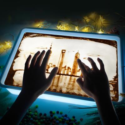 China Magic DIY Daily Life Arts Sand Painting Table Light Box Set Kids Educational Creative Graffiti Toys Children's Handmade Sand Painting for sale