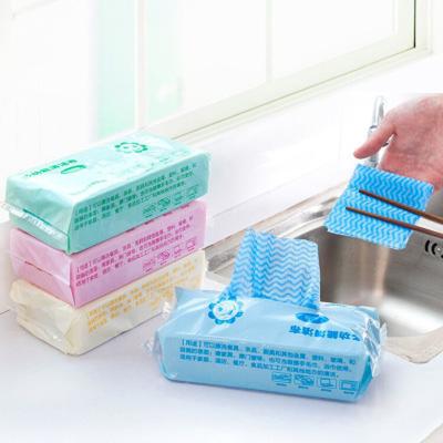 China Wet and Dry Cleaning Cloth Rags Disposable Clean Non Woven Dishwashing Durable Lazy Desktop Cleaning Cloth Kitchen Cloth for sale