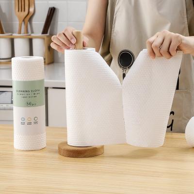 China Factory Wholesale Lazy Rags Disposable Water Absorbing And Viable Oil Absorbing Wet And Dry Kitchen Thickened Cleaner Lazy Rags for sale