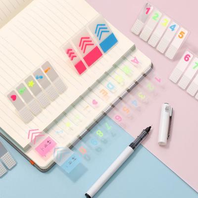 China Diy Self Adhesive Number 0-9 PEE Sticky Notes Kawaii Cute Colored Translucent Sticky Memo Pad Cute Sticky Notes Memo Pad for sale