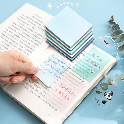 China Self Adhesive Custom Tabbed Sticky Notes Morandi Color Memo Pad Sticky Pet Notes Transparent Sticky Notes for sale