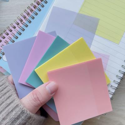 China PET Self Adhesive Memo Pad Color Sticky Notes Customize Student Sticky Note Stickers Transparent Notes for sale