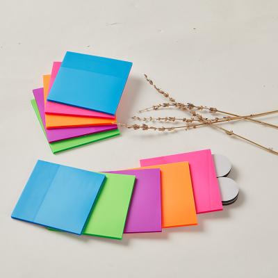 China Custom Self-adhesive Creative Colorful Transparent Sticky Notes Memo Pad Cute Clear Transparent Sticky Notes PET for sale