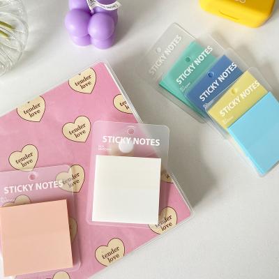 China Self Adhesive PET Sticky Notes 50*50mm Book Marker Waterproof Sheets 50 Color Sticky Notes for sale