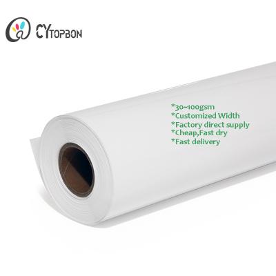 China Quick Dry Custom Roll Sublimation Paper 70gsm Quick Dry for sale