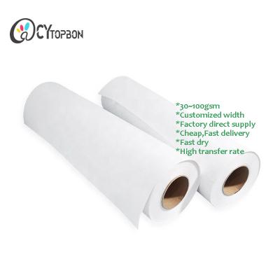 China Quick Dry Factory Supply High Rate Sublimation Transfer Paper for sale