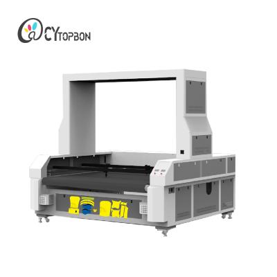 China Laser CUTTING 1814 1816 Large Vision Camera Laser Cutting Machine Asynchronous Double Heads For Cloth Cutting for sale