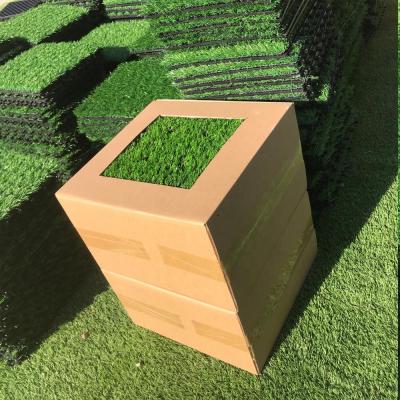 China Plastic Football Fake Grass For Carpet Gardening Price Landscaping Artificial Grass Tile Turf Landscape Artificial Synthetic Grass Tile Supplier for sale