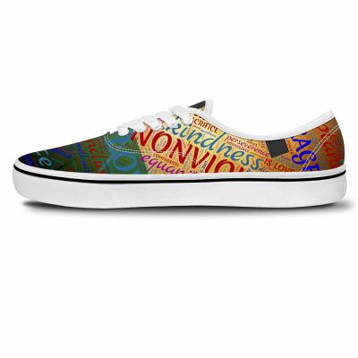 China Anti-odor fashion factory wholesale price customized custom printed canvas shoes women casual canvas shoes for men for sale