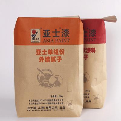 China Security 50kg Cement Block Bottom Kraft Paper Valve Bag for sale