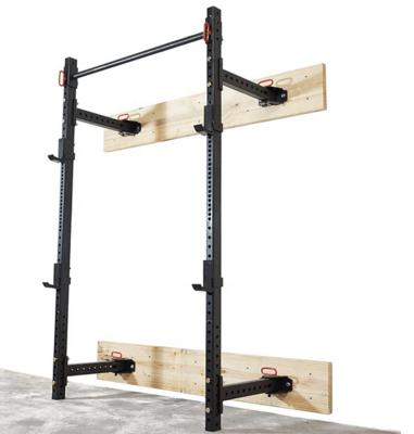 China Steel Tube Wall Mount Folding Squat Power Rack for sale