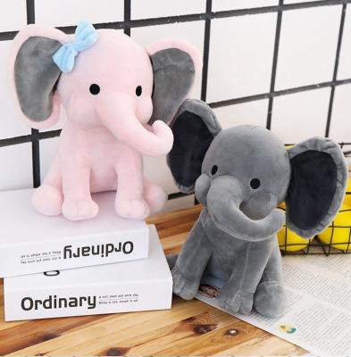 China Custom Pink Gray Elefante Stuffed Soft Stuffed Animal Toys Baby Plush Toy for sale