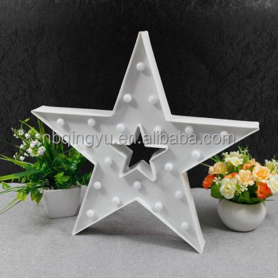 China 20LEDS Marquee Light LED Marquee Light STAR Sign Wall Decor Battery Operated Star Shaped Plastic Star Sign-Lit 37.5*37.5*4cm for sale