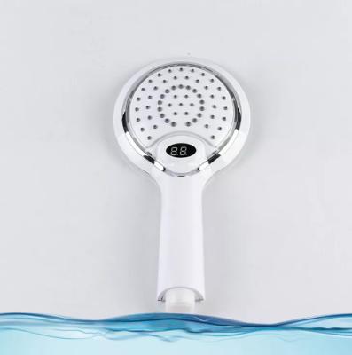 China QL-LD009AT-SM Switchless Temperature Display Led Shower Head for sale