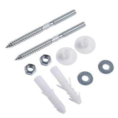 China Easy Installation Packing Custom Carbon Steel Lavatory Fixing Screws Bathroom Kit Fasteners Stainless Steel Toilet Set Screw And Dresser Bolt for sale