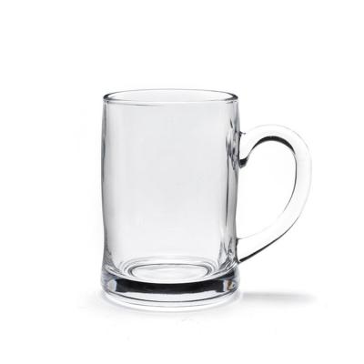 China 420ml Beer Glass Mug CREATIVE Transparent Beer Glass With Handle for sale