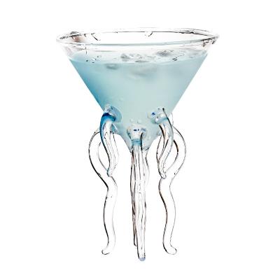 China Hotel Restaurant 150ml Octopus Jellyfish Cocktail Glass Cup Home Transparent Glass Wine Glass for sale