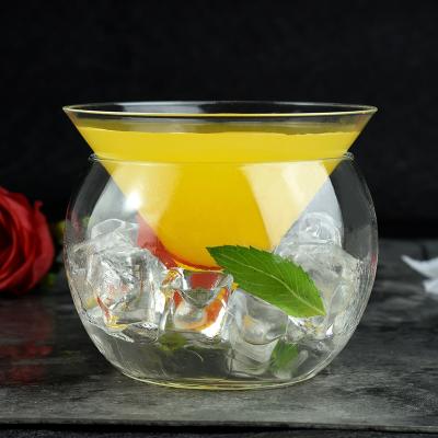 China Bar Hotel Restaurant Home Martini Glass Cup Molecular Cocktail Glasses Round Drinking Glass Ice Cream Bowl Set for sale