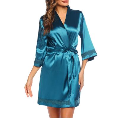 China Comfortable Custom Luxury Silk Nightgown Sleepwear Nightgown Women's Silk Pajamas for sale