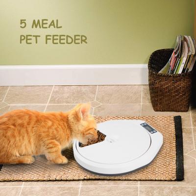 China Petprime Automatic Pet Feeder Automatic Meal 5 Driver Dog Feeder Automatic Pet Food Dispenser With Timing Display for sale