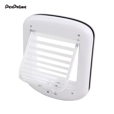 China Petprime Cat Flap Door 4 Way Sustainable Locking Cat Flap Door Pet Carriers System Pet Door Cages And Plastic Small Animals Rooms All Seasons for sale