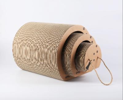 China Petprime Sustainable Cat 3 IN 1 Scratching Tunnel Cat Cardboard Scratcher Corrugated Cardboard Play Tunnel for sale