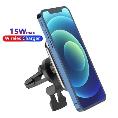 China 15W Magnetic Fast Charging 360 Degree Rotation Mobile Phone Car Charger Magnetic Wireless Holder for iPhone 12 15W Car Phone Fast Charging Charger for sale