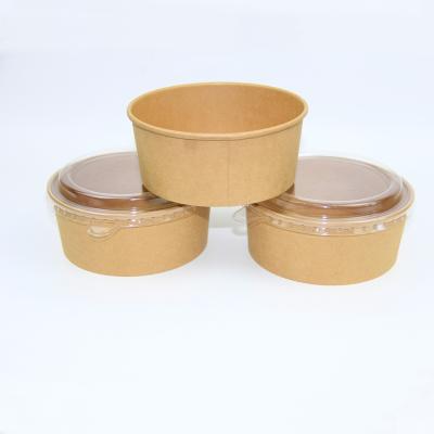 China Disposable Paper Packaging Container Custom Logo Paper Salad Bowls With Lids for sale