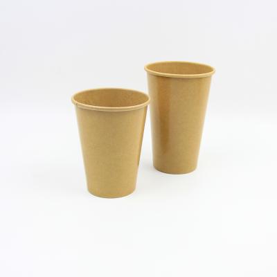 China 2021 Multi Sizes Disposable Paper Cups Hot-selling Single Wall Brown Wrapping Papers For Hot Or Cold Drinks for sale