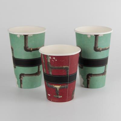 China 12oz/16oz Biodegradable Single Wall Paper Cups Printing Logo Paper Cups For Coffee Custom Made With Lids for sale