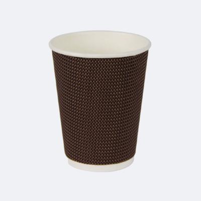 China Disposable Insulated Ripple Thick Paper Wallpaper Cups For Hot Coffee With Lids for sale