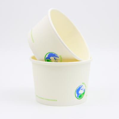 China Plum Paper Ice Cream Disposable Natural Bamboo Paper Cup, Food Grade Paper Ice Cream Pot for sale