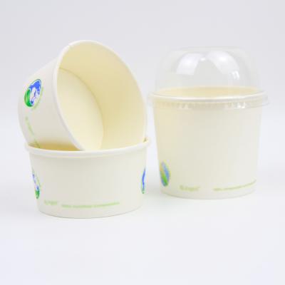 China Disposable Printed Bamboo Paper Ice Cream Sundae Custom Cups Of Ice Cream Tubs And Lids for sale