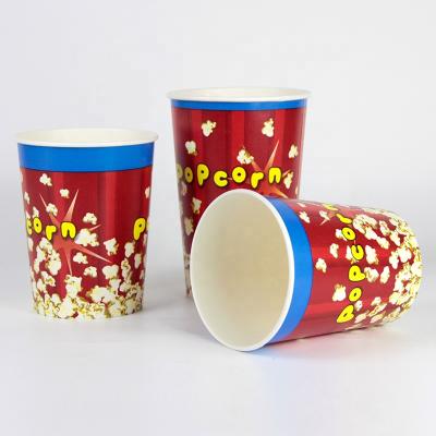 China Disposable Disposable Popcorn Food Containers PE Coated Popcorn Paper Buckets for sale