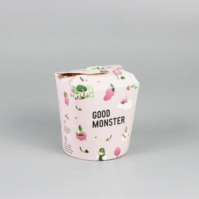 China Disposable Biodegradable Factory Wholesale Colorful Painted Round Noodle Box for sale