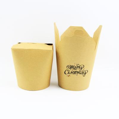 China 32oz 1000ml Disposable Round Type Kraft Paper Bowl For Disposable Noodle Pasta Paper Box for sale