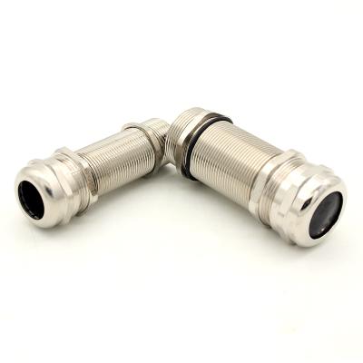 China Long Type M63 *1.5 Nickel Plated Brass Waterproof Nickel Plated Brass Metric Wire Grip Cable Gland Panel IP68 Cable Connector Cable Connector for sale