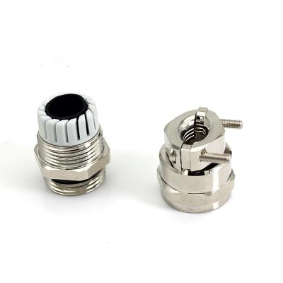 China M25*1.5 Double Cable Glands Interlocked Brass Nickel Plated Cables Communication Use Waterproof 10-14 Mm for sale